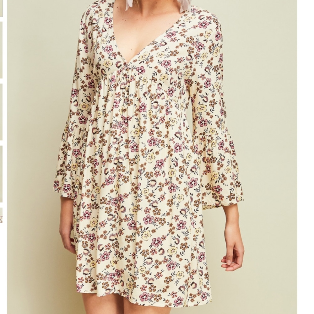 Laura Floral Print Babydoll Corset Style Lace - Picture 3 of 7